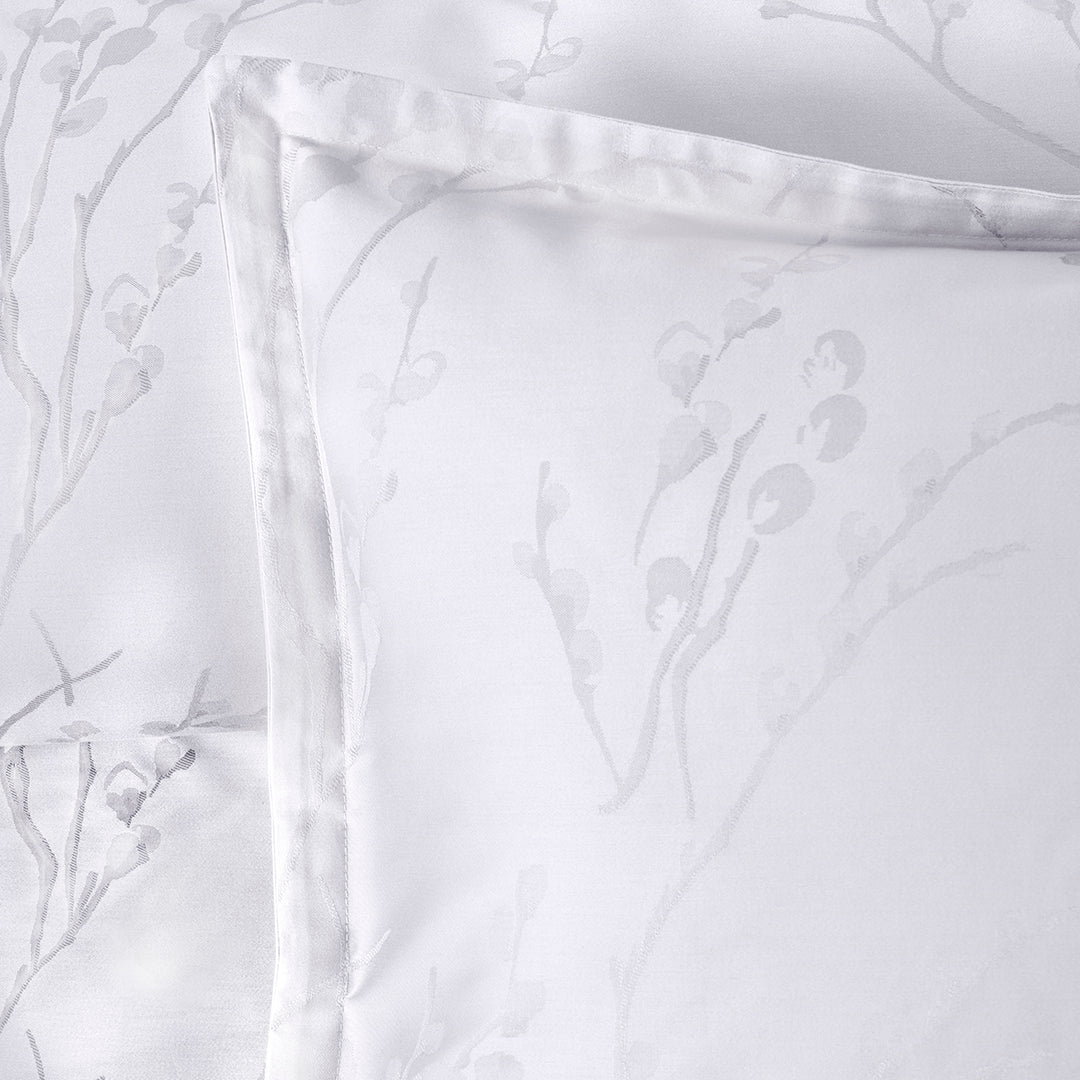 Minna Jacquard Satin Double Duvet Cover Set Light Gray (6 Pieces)