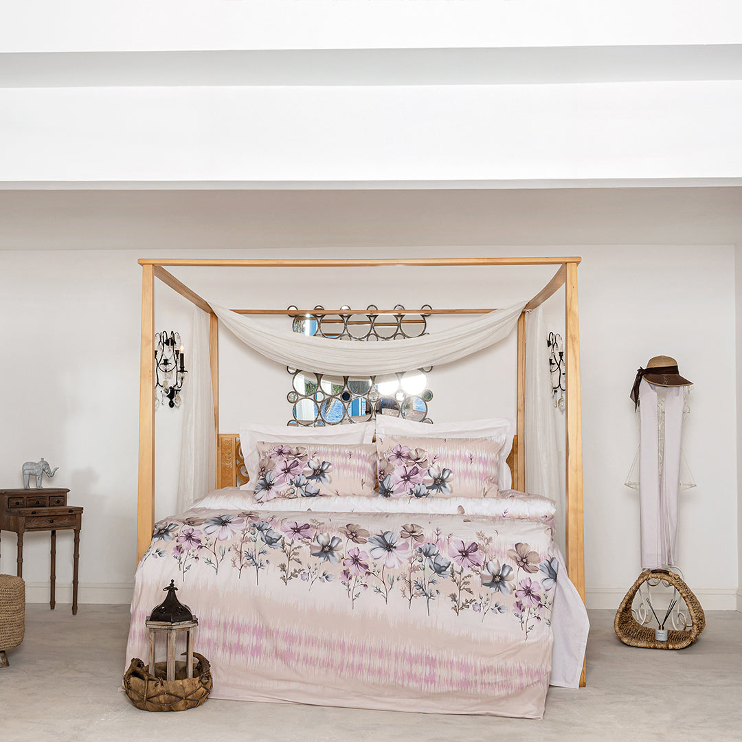 Miranda Double Ranforce Duvet Cover Set Beige (4 Pieces)