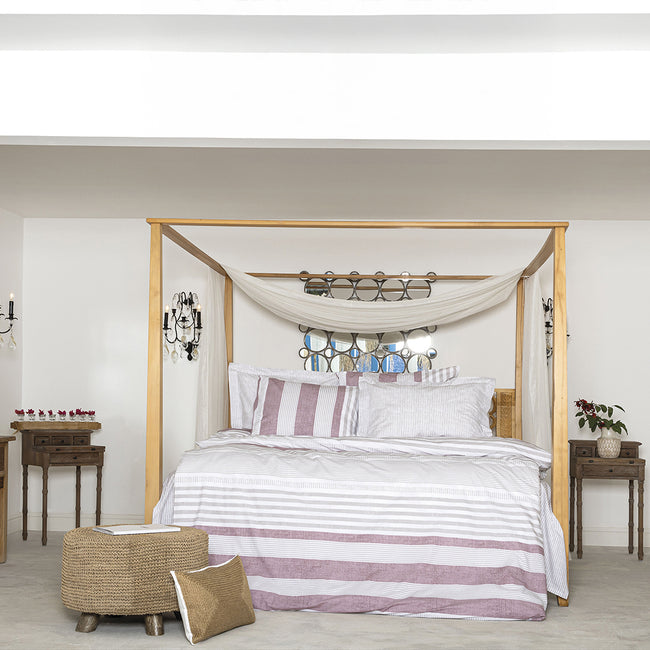 Nemesis Tek Kişilik Ranforce Nevresim Takımı Gri/Pudra (3 Parça)