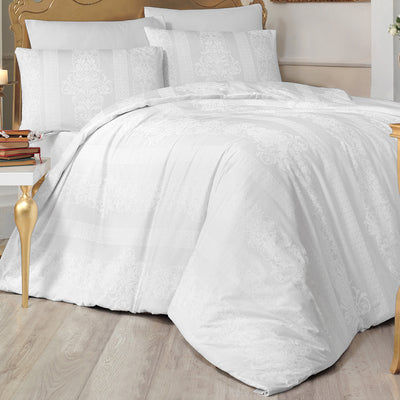Nobby Double Ranforce Duvet Cover Set White (4 Pieces)