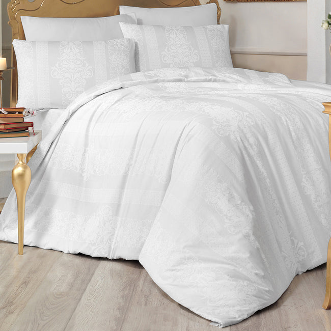 Nobby Çift Kişilik Ranforce Nevresim Takımı Beyaz (4 Parça)