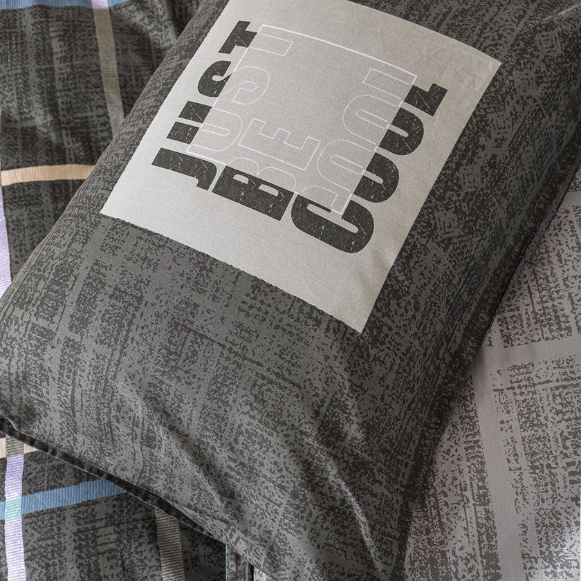 Odessa Çift Kişilik Ranforce Nevresim Takımı Koyu Gri (4 Parça)