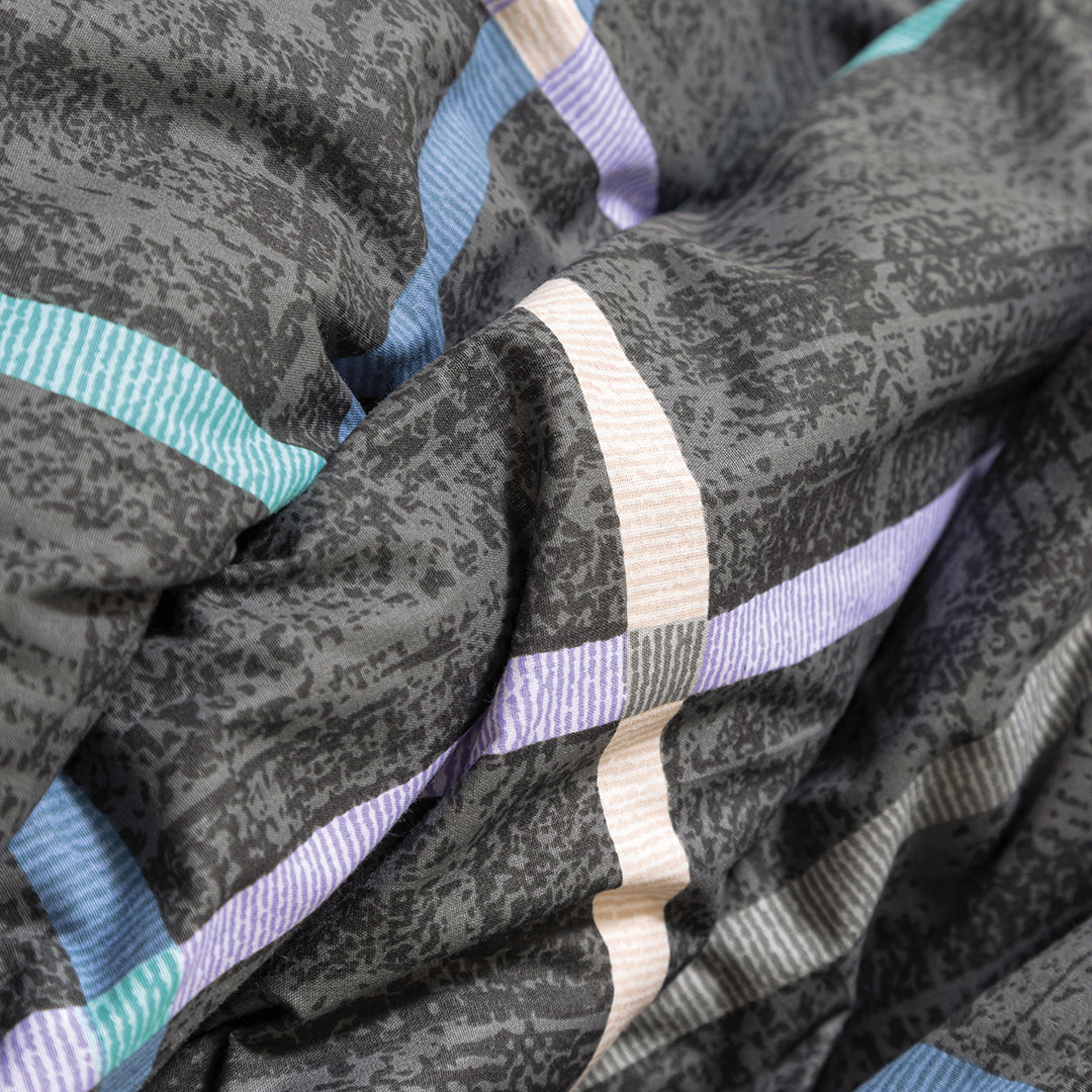 Odessa Çift Kişilik Ranforce Nevresim Takımı Koyu Gri (4 Parça)