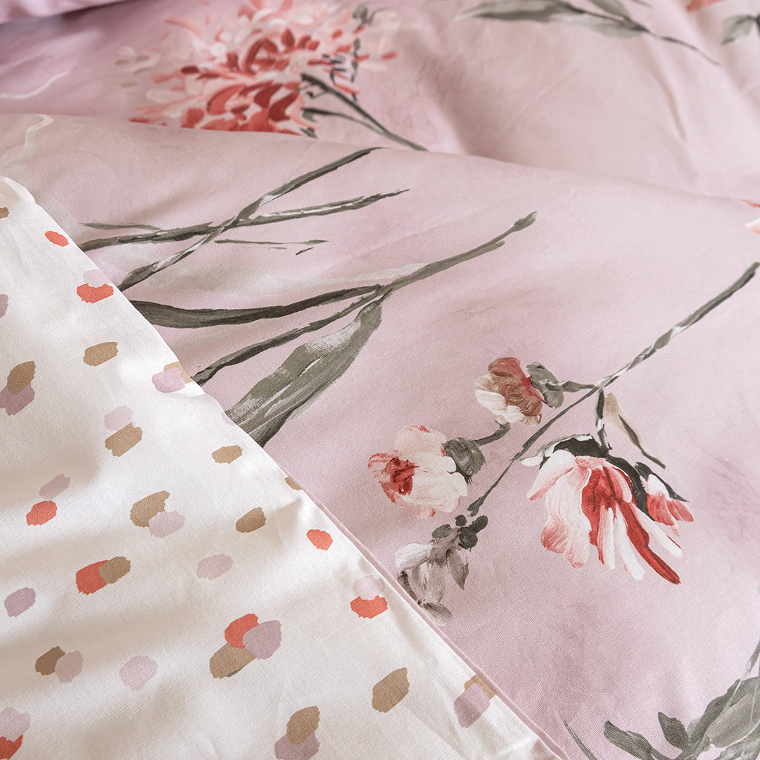 Ophelia Double Ranforce Duvet Cover Set Light Powder Pink (4 Pieces)