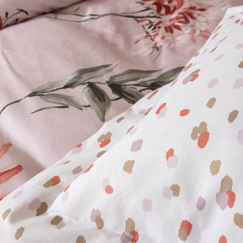 Ophelia Double Ranforce Duvet Cover Set Light Powder Pink (4 Pieces)