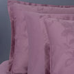 Perle Jakarlı Saten Çift Kişilik Nevresim Takımı Lila (6 Parça)