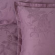 Perle Jakarlı Saten Çift Kişilik Nevresim Takımı Lila (6 Parça)