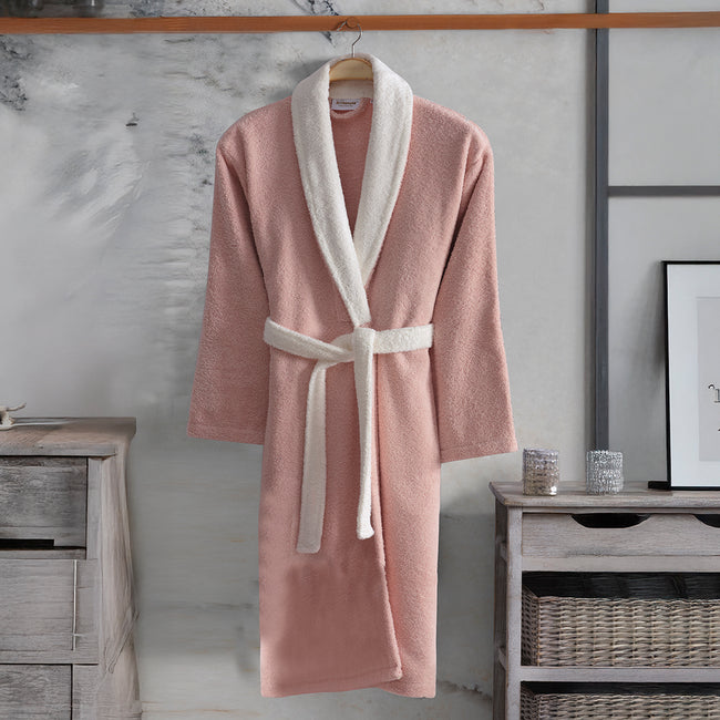 روب بولي %100 قطن للنساء بلون وردي