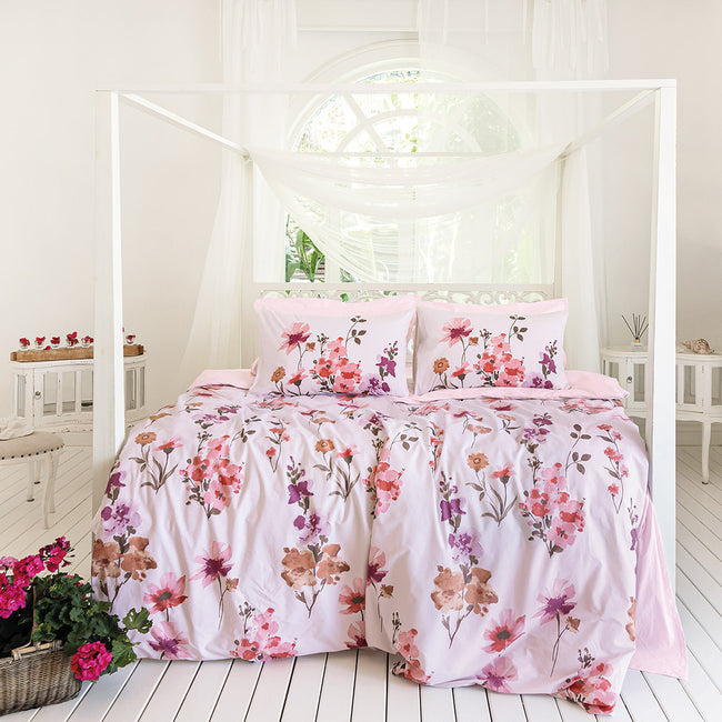 Raina Çift Kişilik Ranforce Nevresim Takımı Pudra (4 Parça)