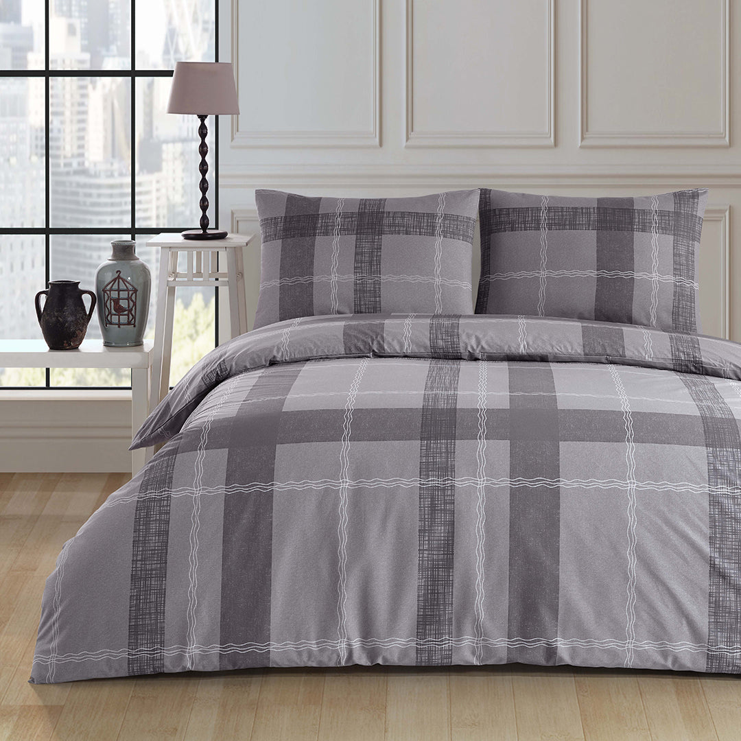 Rexos Double Ranforce Duvet Cover Set Grey (4 Piece)