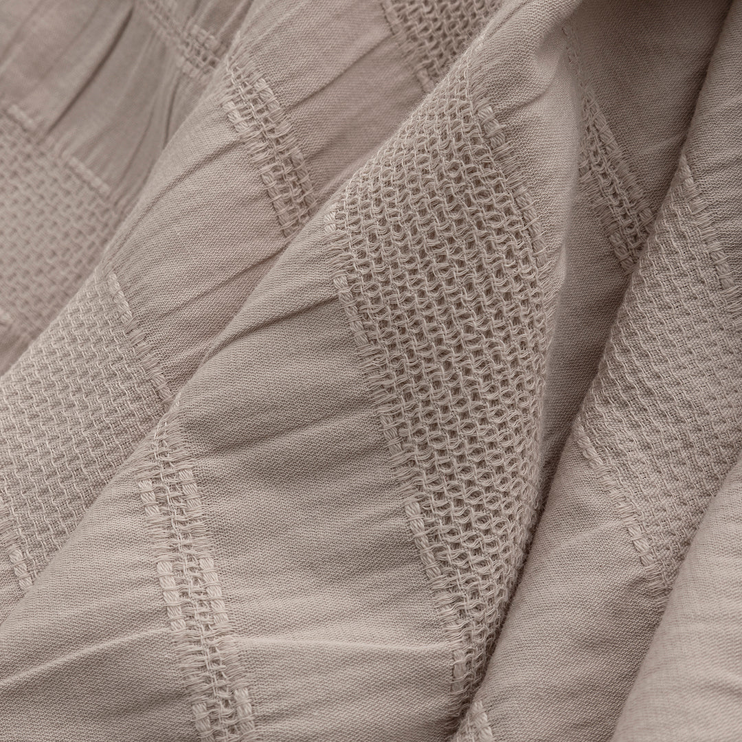 River Çift Kişilik %100 Pamuk Pike Seti Bej (4 Parça)