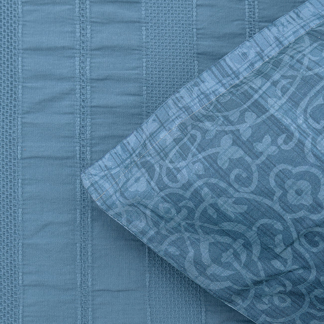 River Çift Kişilik %100 Pamuk Pike Takımı Indigo (4 Parça)