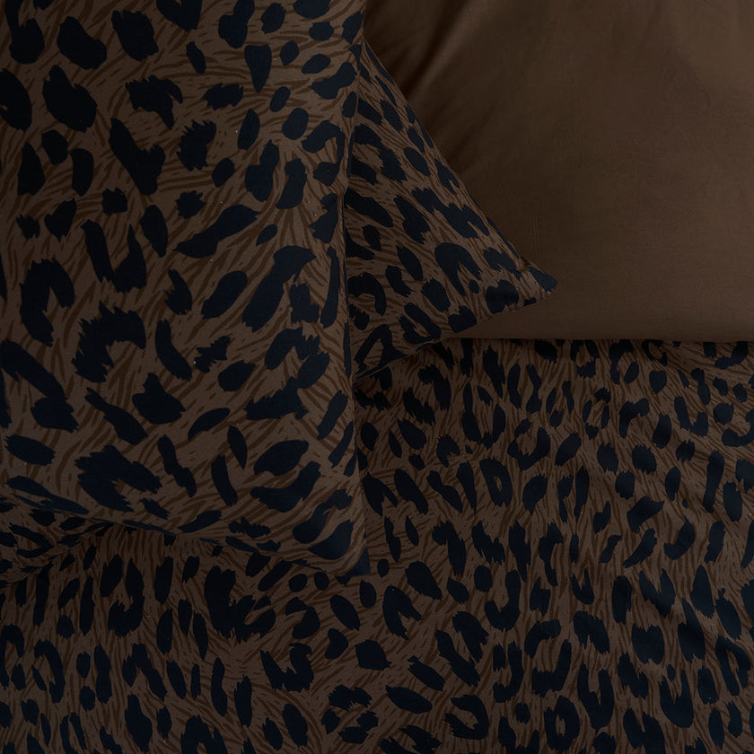 Roar Tek Kişilik %100 Pamuk Ranforce Nevresim Seti Kahve 57 Tel (2 Parça)
