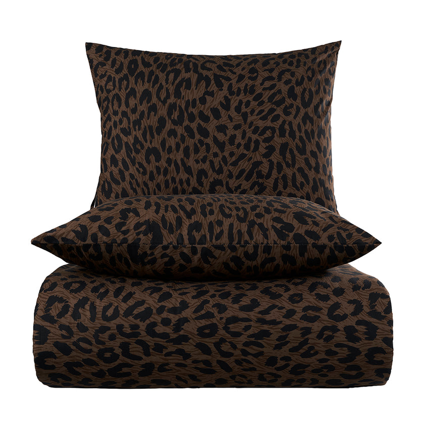 Roar Çift Kişilik %100 Pamuk Ranforce Nevresim Seti Kahve 57 Tel (3 Parça)