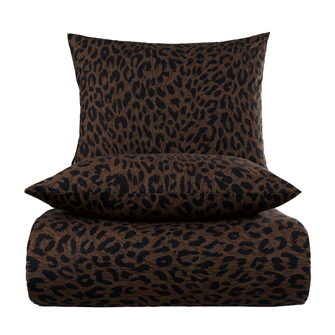 Roar King Size %100 Pamuk Ranforce Nevresim Seti Kahve 57 Tel (3 Parça)