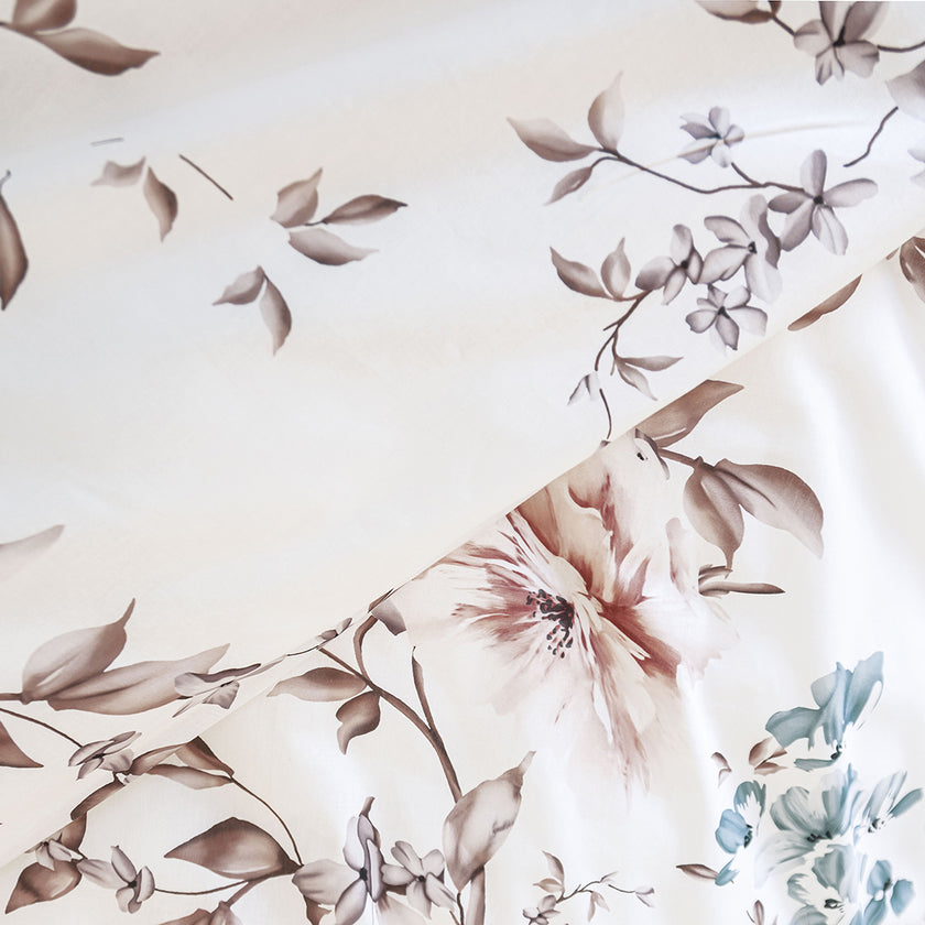 Rosalinda Çift Kişilik Ranforce Nevresim Takımı Bej (4 Parça)