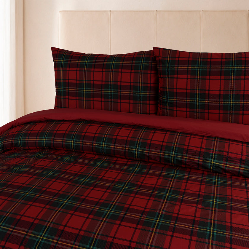 Rubino King Size %100 Pamuk Ranforce Nevresim Seti Kırmızı 57 Tel (3 Parça)