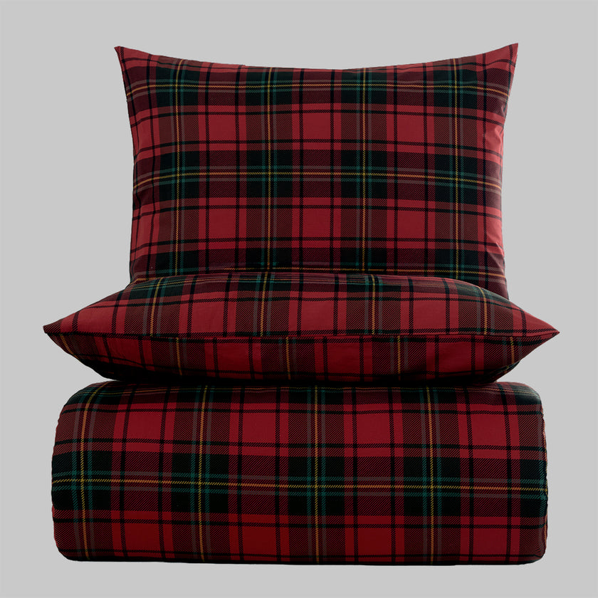 Rubino King Size %100 Pamuk Ranforce Nevresim Seti Kırmızı 57 Tel (3 Parça)