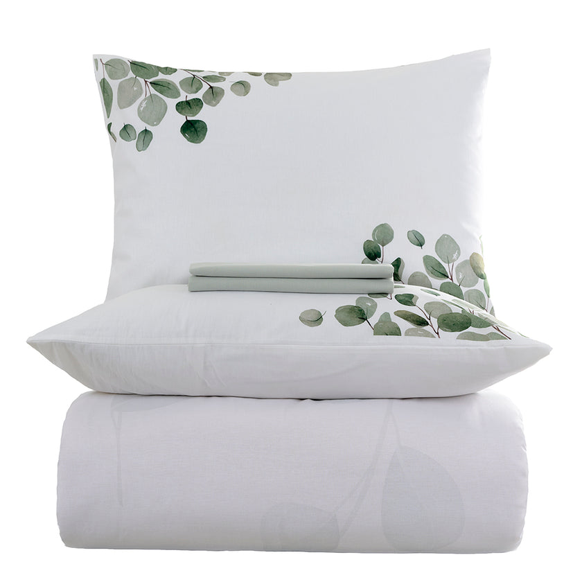 Salvia Tek Kişilik %100 Pamuk Ranforce Nevresim Takımı Beyaz 57 Tel (3 Parça)