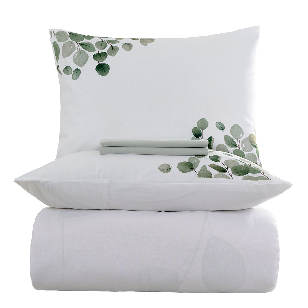 Salvia Çift Kişilik %100 Pamuk Ranforce Nevresim Takımı Beyaz 57 Tel (4 Parça)