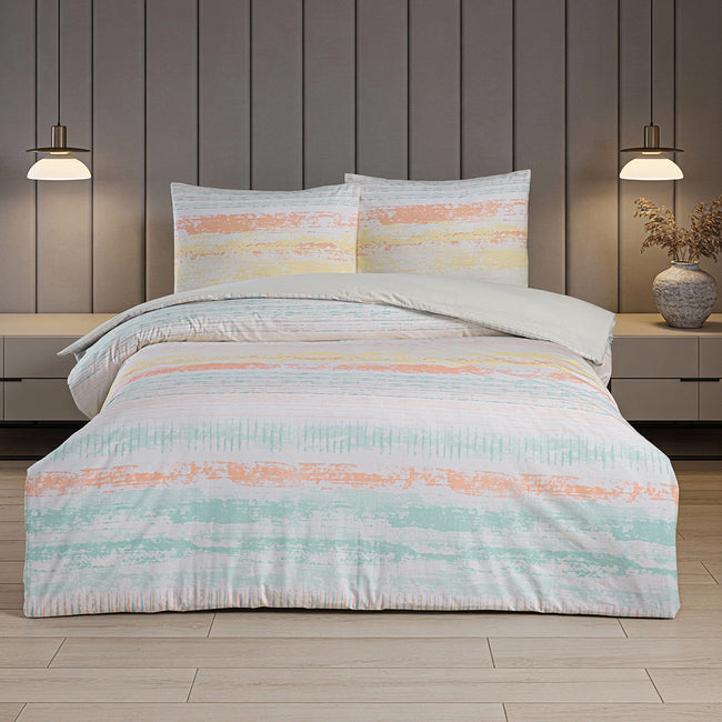 Sand Wave Çift Kişilik %100 Pamuk Ranforce Nevresim Seti Sarı (3 Parça)