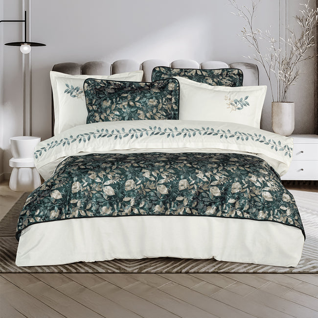 Stella Çift Kişilik Nakışlı Çeyiz Seti Antrasit (7 Parça)