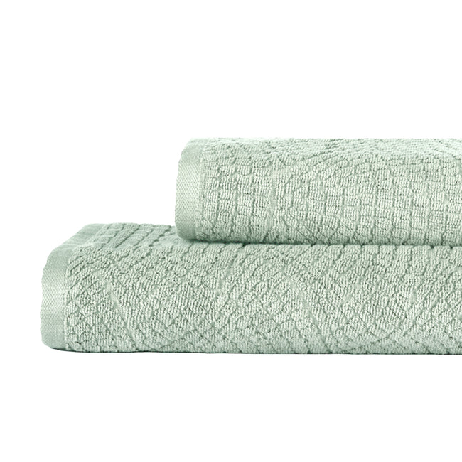 Lavenza %100 Pamuk Jakarlı 2'li Banyo Seti Mint 50x90/90x150
