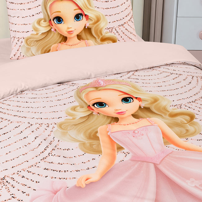 Tiara Tek Kişilik %100 Pamuk Ranforce Nevresim Takımı Pudra (3 Parça)