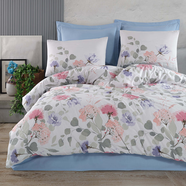 Tiffany Çift Kişilik Ranforce Nevresim Takımı Mavi (4 Parça)