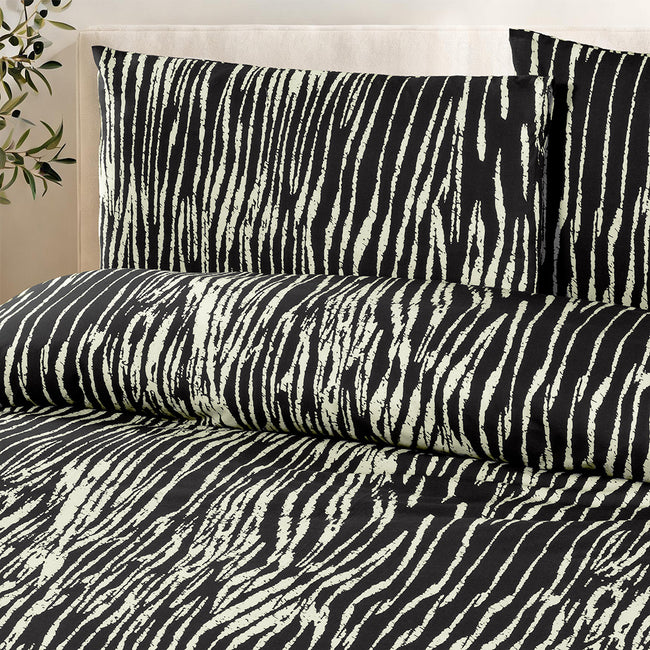 Tiger Çift Kişilik %100 Pamuk Ranforce Nevresim Seti Siyah 57 Tel (3 Parça)
