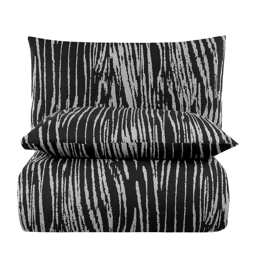 Tiger Çift Kişilik %100 Pamuk Ranforce Nevresim Seti Gri/Siyah 57 Tel (3 Parça)
