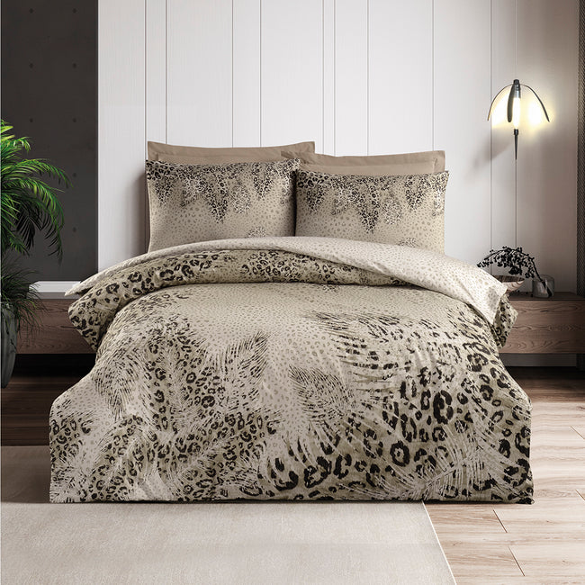 Tigra Tek Kişilik Ranforce Nevresim Takımı Bej (3 Parça)