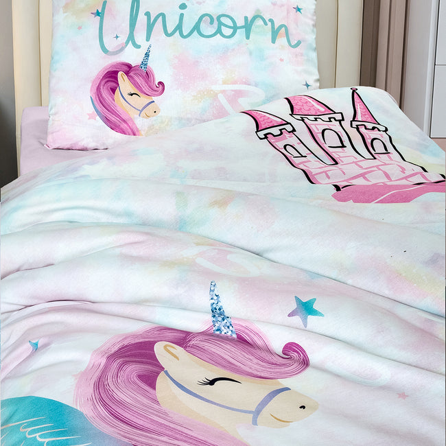 Unicornland Tek Kişilik %100 Pamuk Ranforce Nevresim Takımı Lila (3 Parça)