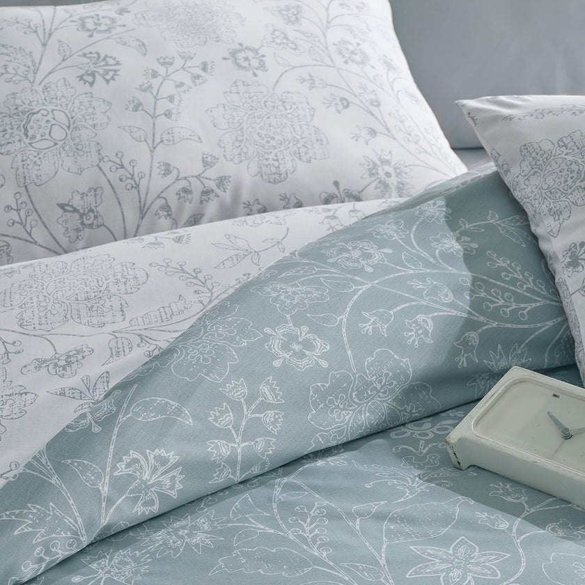 Unique Double Ranforce Duvet Cover Set Mint (4 Pieces)