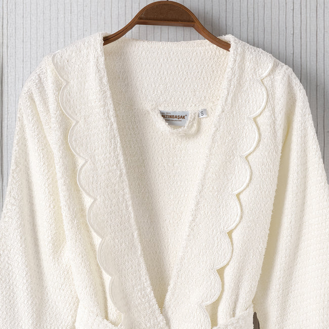 Valora %100 Pamuk Kadın Slim Fit Bornoz Ekru (S)