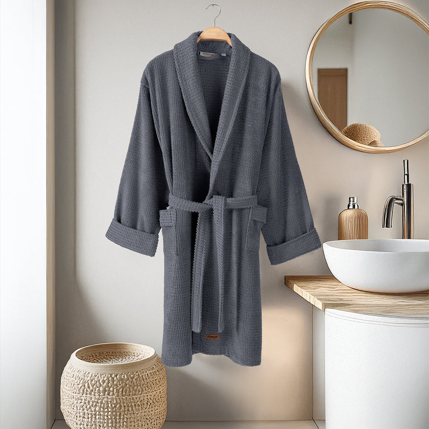 Verto 100% Cotton Unisex Bathrobe Indigo