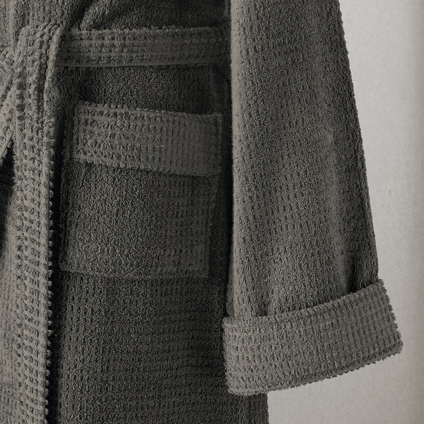 Verto 100% Cotton Unisex Bathrobe Anthracite