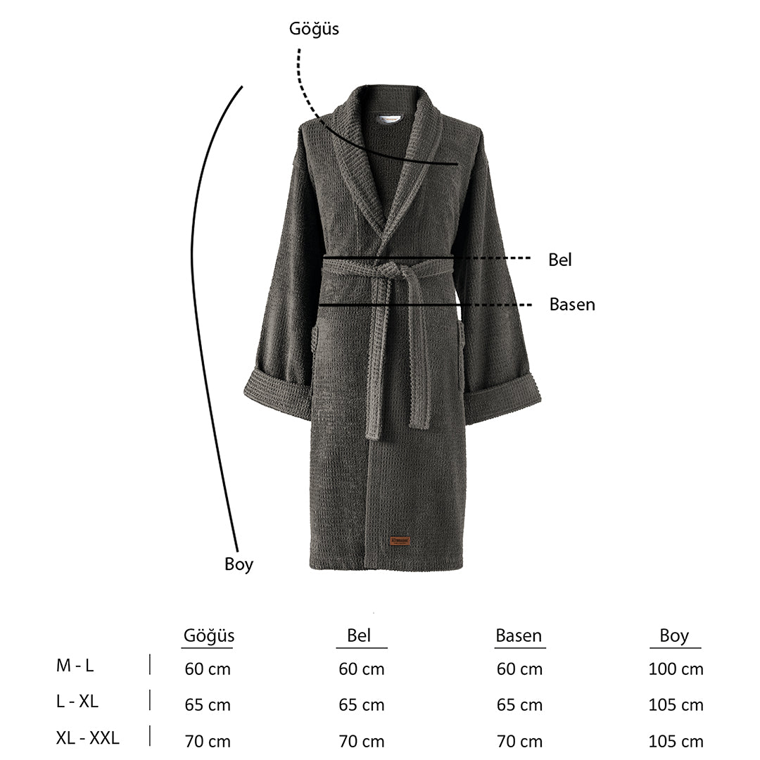 Verto 100% Cotton Unisex Bathrobe Anthracite