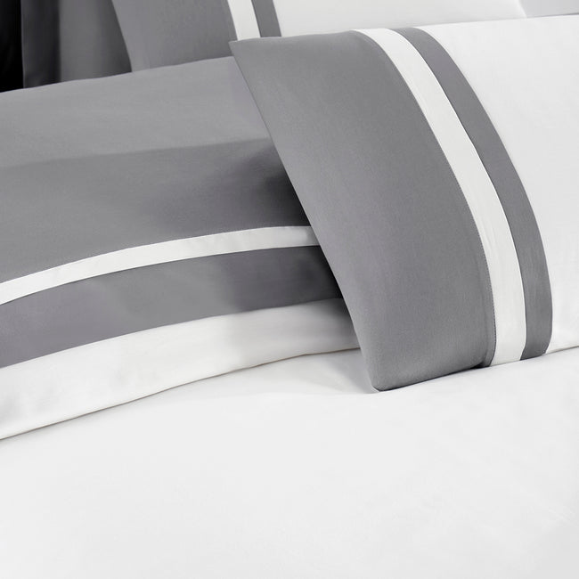 Vespera Çift Kişilik Nevresim-Yatak Örtüsü Takımı Gri (9 Parça)