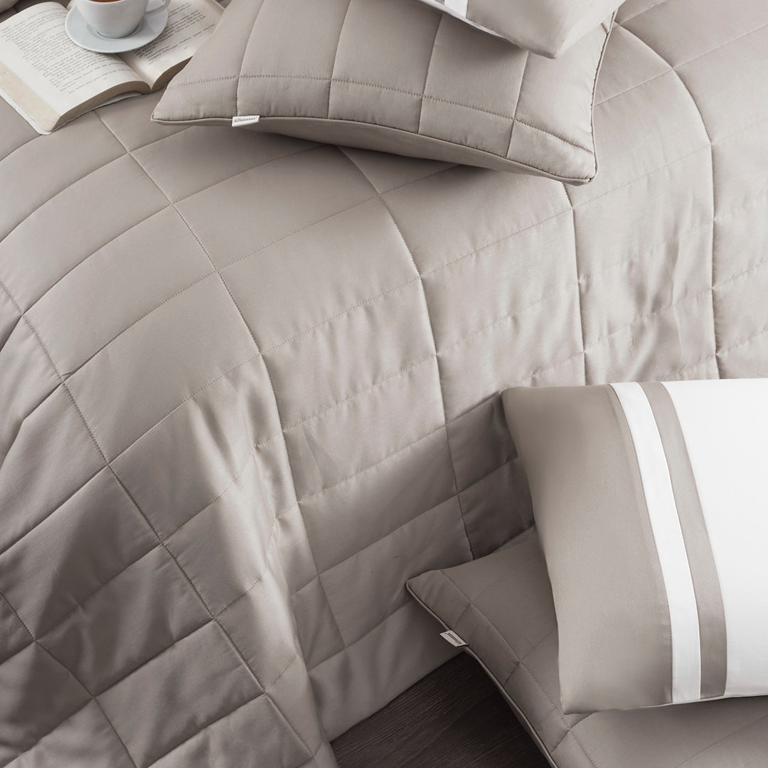 Vespera Çift Kişilik Nevresim-Yatak Örtüsü Takımı Bej (9 Parça)