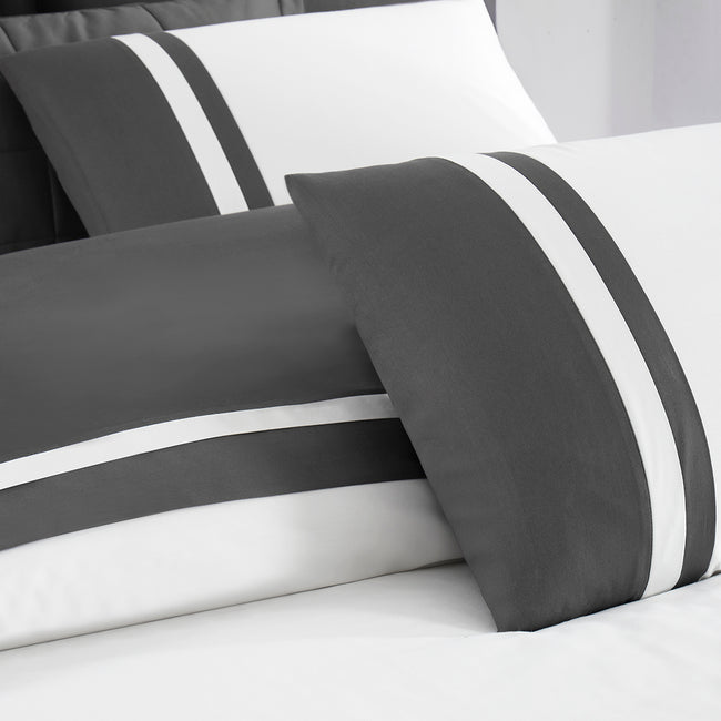 Vespera Çift Kişilik Nevresim-Yatak Örtüsü Takımı Antrasit (9 Parça)